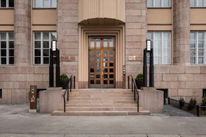 Scandic Grand Central Helsinki in Helsinki, image may contain: Brick, Door, Housing, City