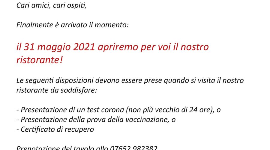 Informazioni importanti