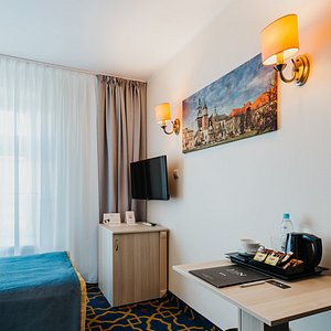 Hotel Jan in Krakow, image may contain: Dorm Room, Furniture, Bedroom, Hotel