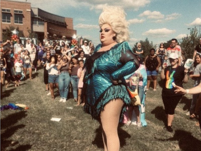 Drag queen at TripPride festival in Bristol VA/TN