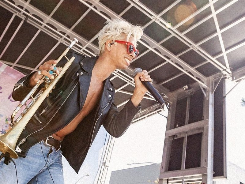 Spencer Ludwig performing at Sonoma County Pride
