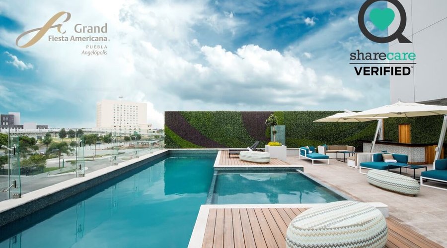 Grand Fiesta Americana Puebla Angelópolis cuenta con el Sharecare Verified que otorga Forbes a sus hoteles que cumplen con los protocolos mas altos de seguridad.