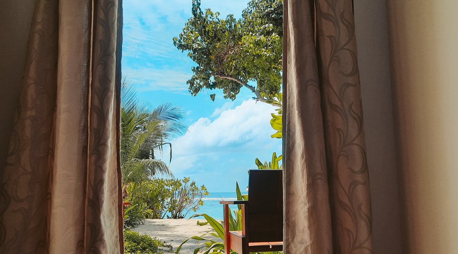 View from Deluxe Seaview with Garden Bathroom 