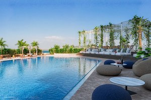 Herbert Samuel Hod Dead Sea Hotel in Ein Bokek, image may contain: Resort, Hotel, Villa, Pool