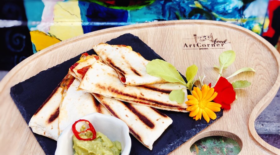 Our  quesadilla, vegetarian is also possible