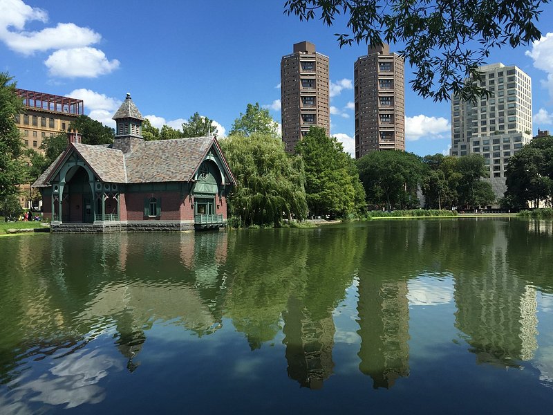 Harlem Meer lake in Central Park