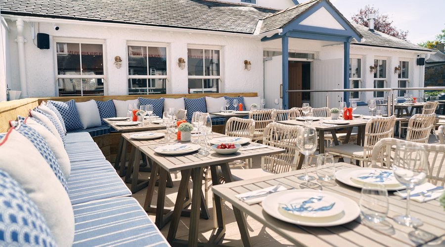 The sun terrace at The Potted Lobster Abersoch