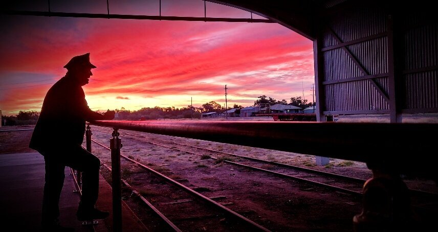 The Station Master waiting for the train