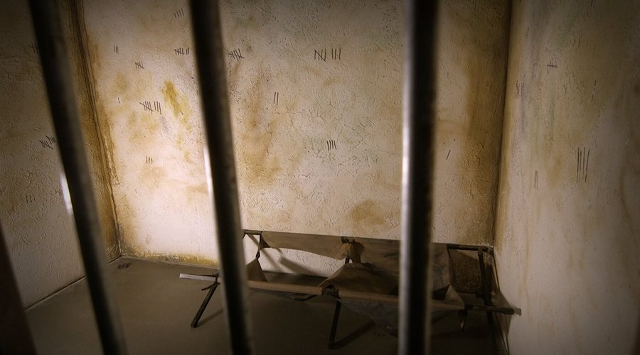Looking inside room one of escape room episode "Prison Break" 