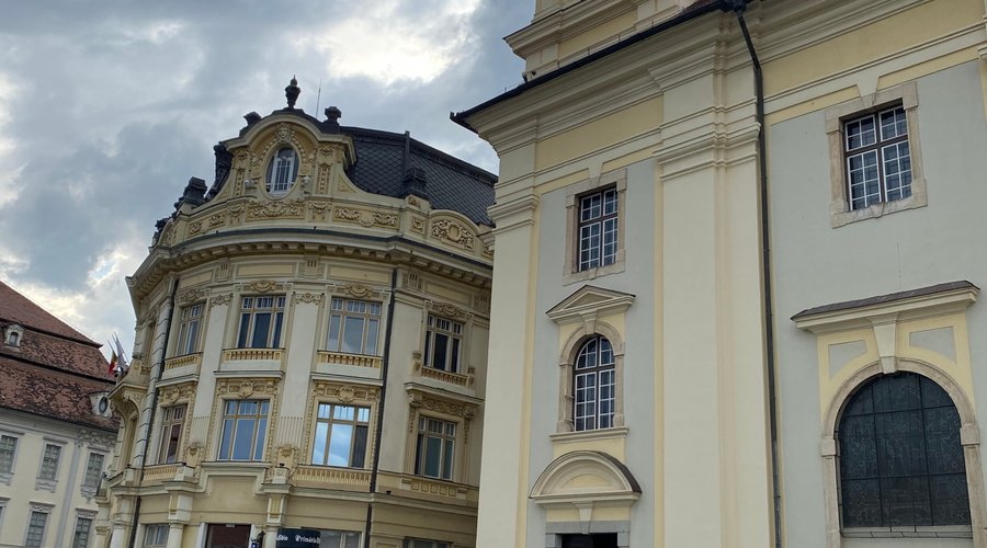 another view with the entrance to the tourist information center and the bell tower