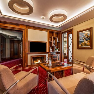 The living room is the heart of entertainment at our 100 sqm exclusive Royal Suite