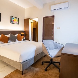 Each of our non-smoking rooms can accommodate two guests with all the facilities of top-quality accommodation including queen size bed, comfortable hypoallergenic linen, modern furnishings, attached bathroom with hot and cold shower facility, premium quality toiletries