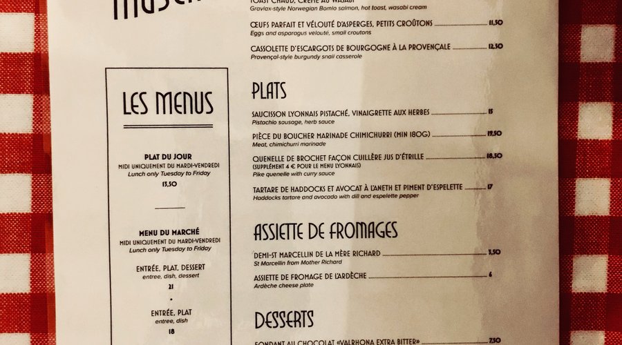 La carte & les menus du casse museau 