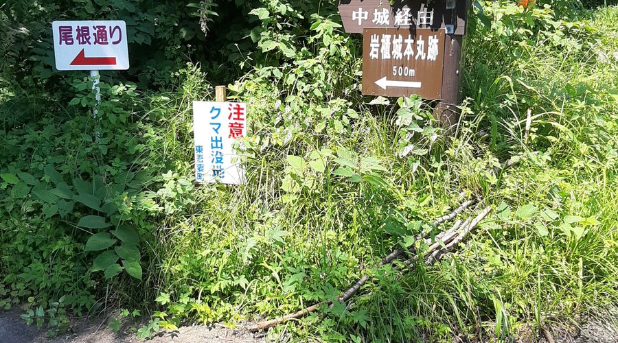 岩櫃城跡本丸までの案内