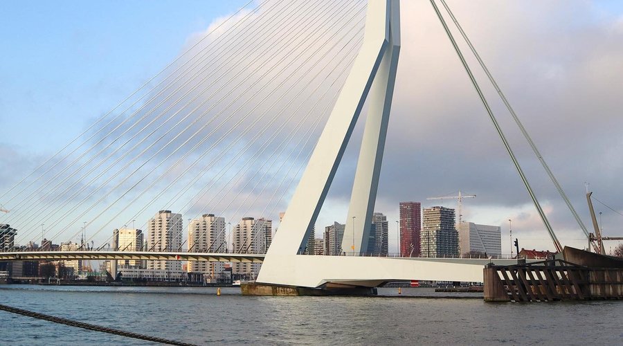 Erasmusbrug, 2 min loopafstand van Hostel ROOM!