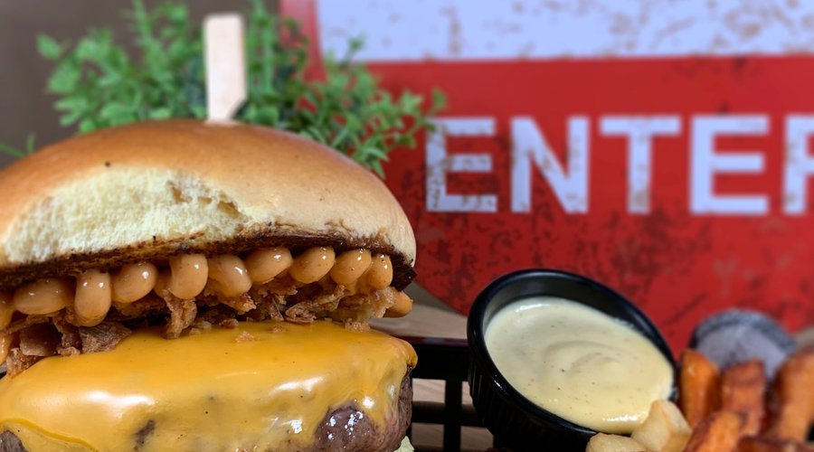 juicy lucy burger stuffed with cheddar cheese!