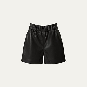 Black leather shorts