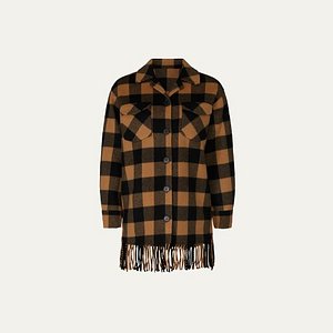 Plaid coat with hood