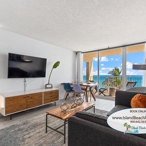 Condo 408 at Island Beach Resort has ocean views and the property has a restaurant called Shuckers