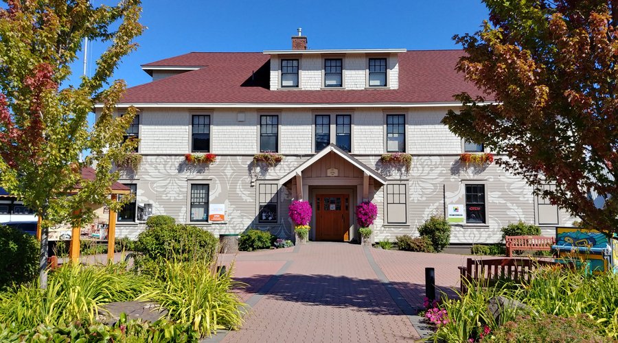 Bulkley Valley Museum in the historic Central Park Building, 1425 Main Street, Smithers. August 2021.