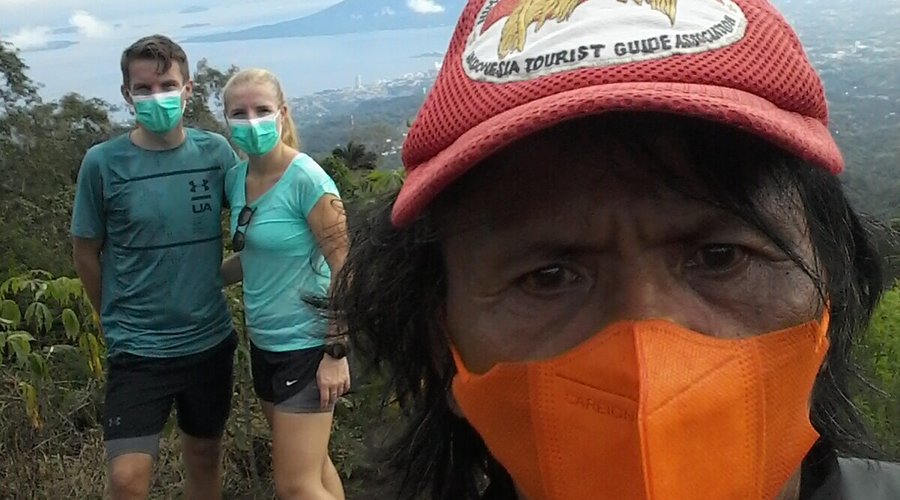 view point before hiking to summit point of empung volcano  Tomohon city north sulawesi indonesia
