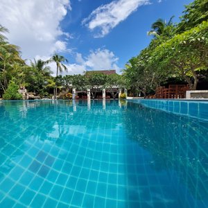 Our best view from the pool to our dining.