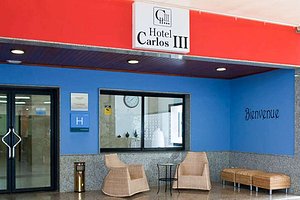 Sercotel Carlos III in Cartagena, image may contain: Foyer, Indoors, Building, Furniture