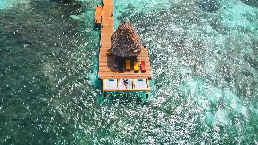 Overwater docks with hammocks