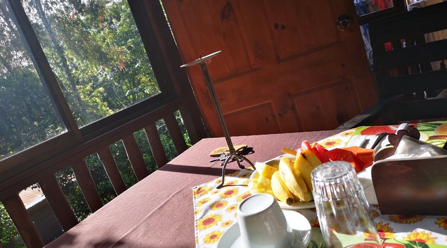 El desayuno rodeados de un paisaje impresiinante y muy natural