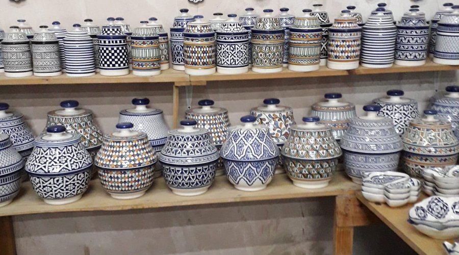 The best pottery shop in Fes el-Bali Morocco Suppliers Art at 23 Derb El Horra, Talaa Sghira .