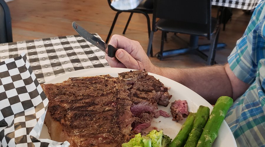 Chowing down.