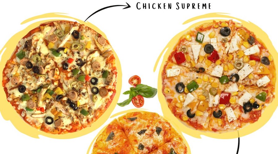 Feel the different flavours of our Pizzas on your every bite!!