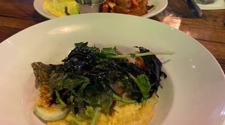 Shrimp & grits and Pulled Pork Eggs Benedict