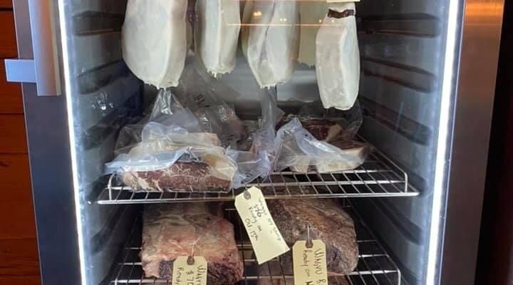 Aging beef