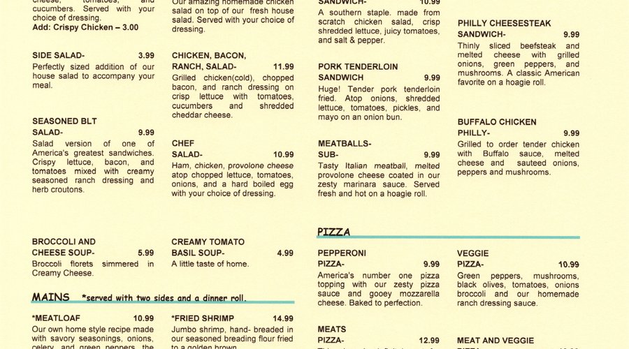 Regular Menu