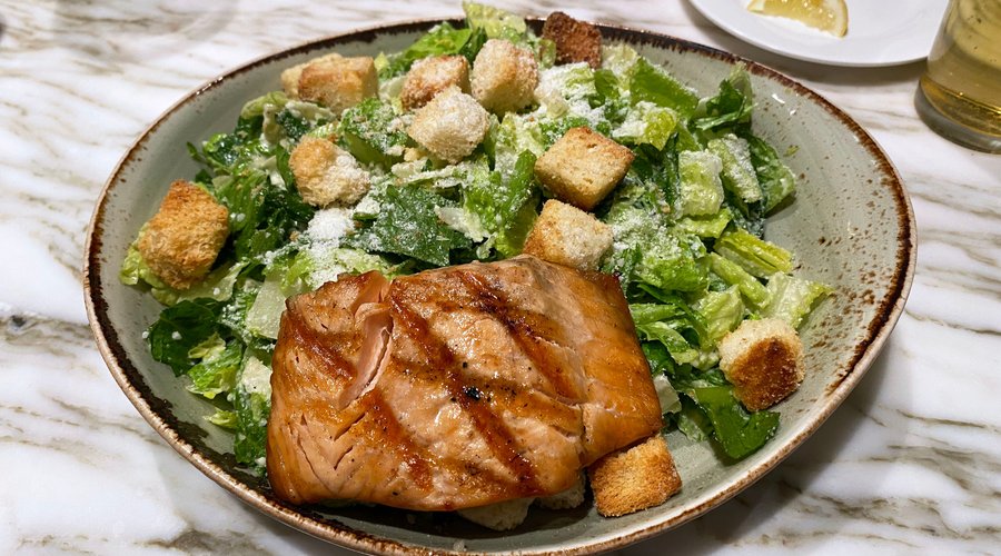 Caesar Salad with Salmon