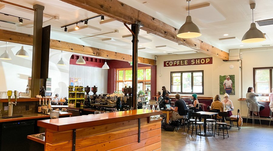 The view of the espresso bar interior