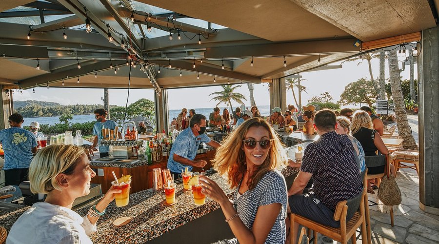 Sunset pool bar