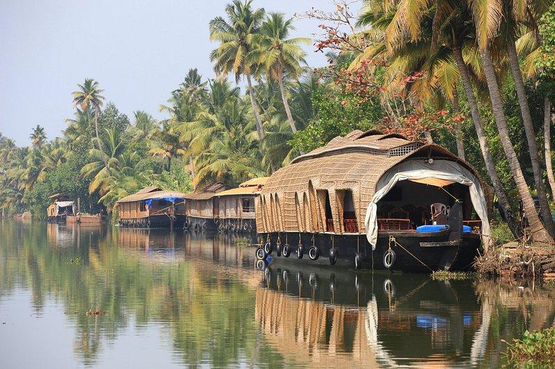 Beautiful backwaters close to Kumarakom in South India
