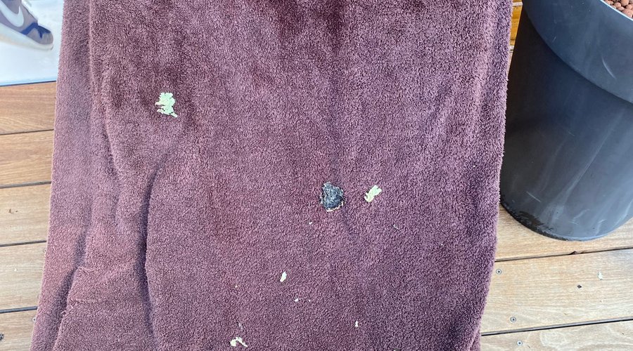 All dirty on towels and clothes