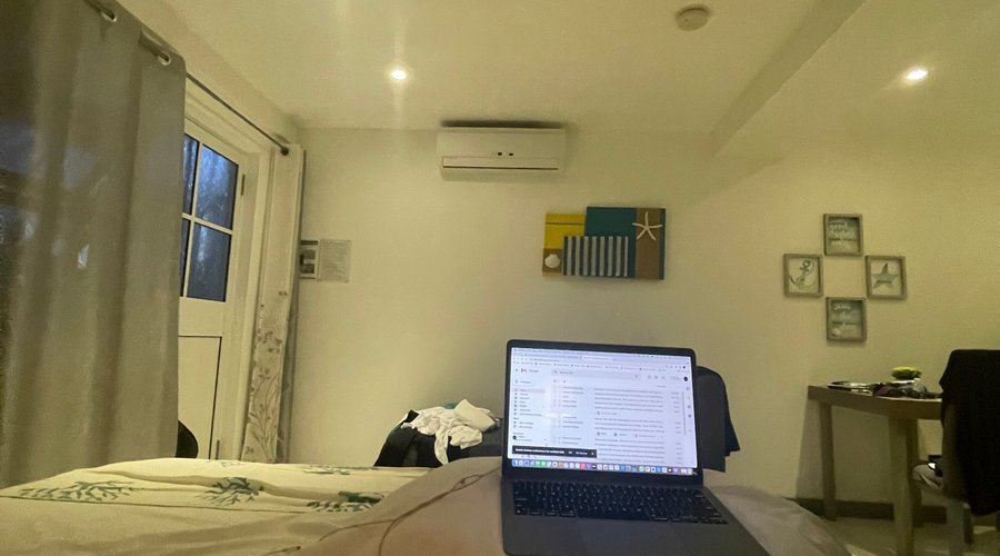 Night time breeze with ceiling fan. 