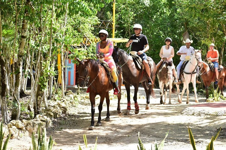 2024 Horseback Riding Tour with ATV, Ziplines Cenote and Lunch