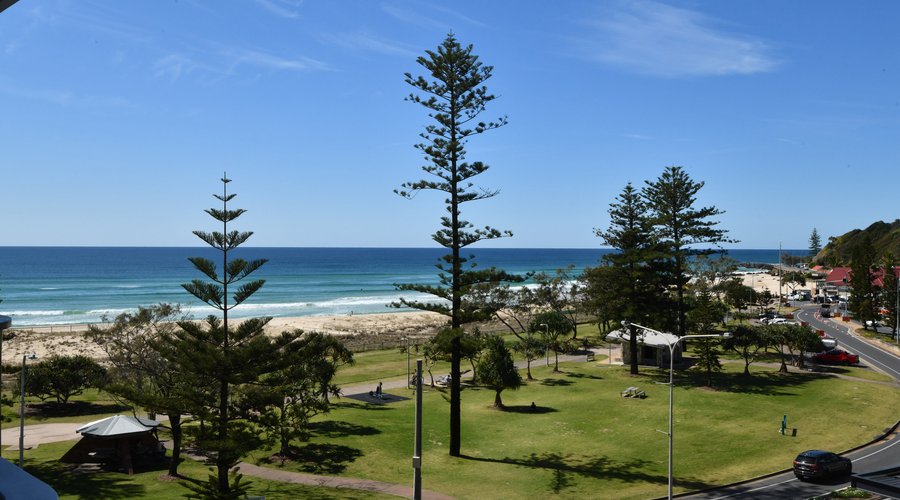 Kirra Beach is located directly across the road from XKirra Apartments.