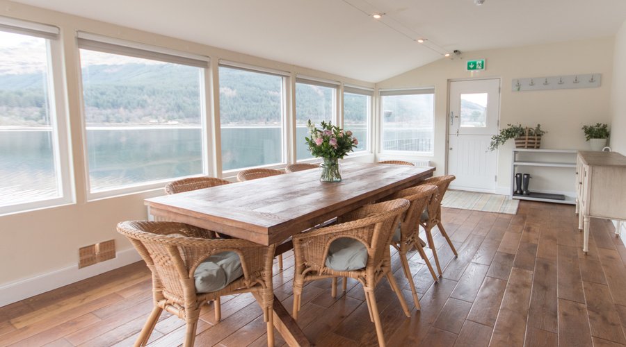 Dining Room with a view of the loch and mountains