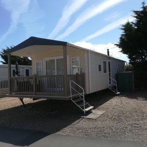 Caravan with a veranda