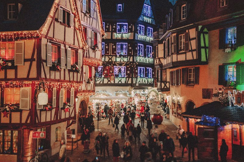 Kerstmarkt van Colmar in Frankrijk