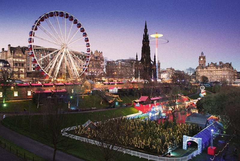 Edinburghs julmarknad i Skottland