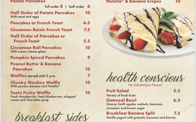 Zorbas Menu Breakfast cont.