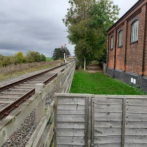 View of the steam railway and goods yard from site