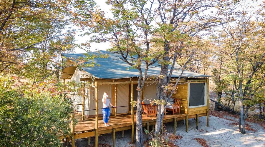 The beautiful wooden balconies offer extensive views of the wilderness beyond. 